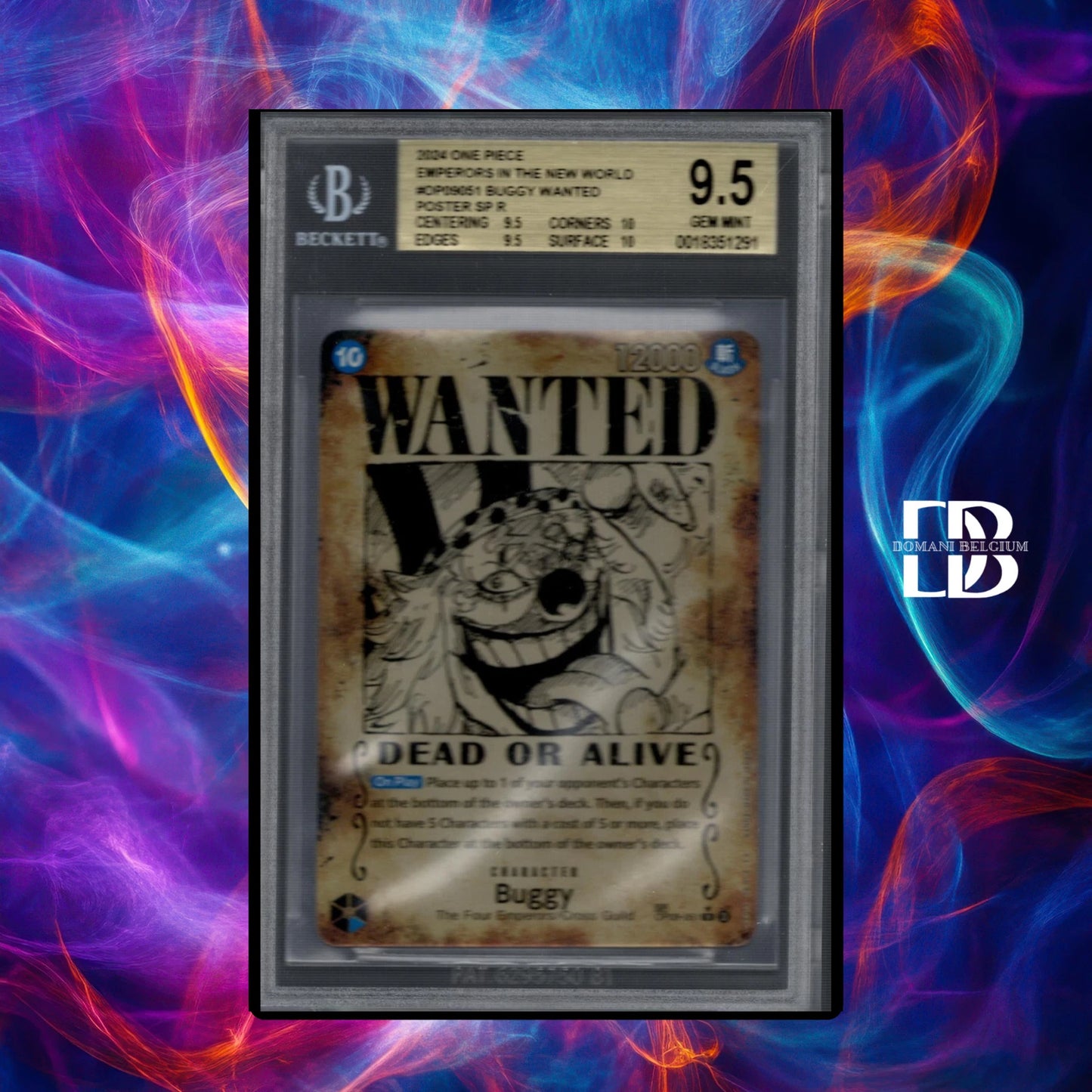 One Piece Buggy [Wanted Poster Foil] OP09-051 BGS 9.5 GEM MINT Graded Card