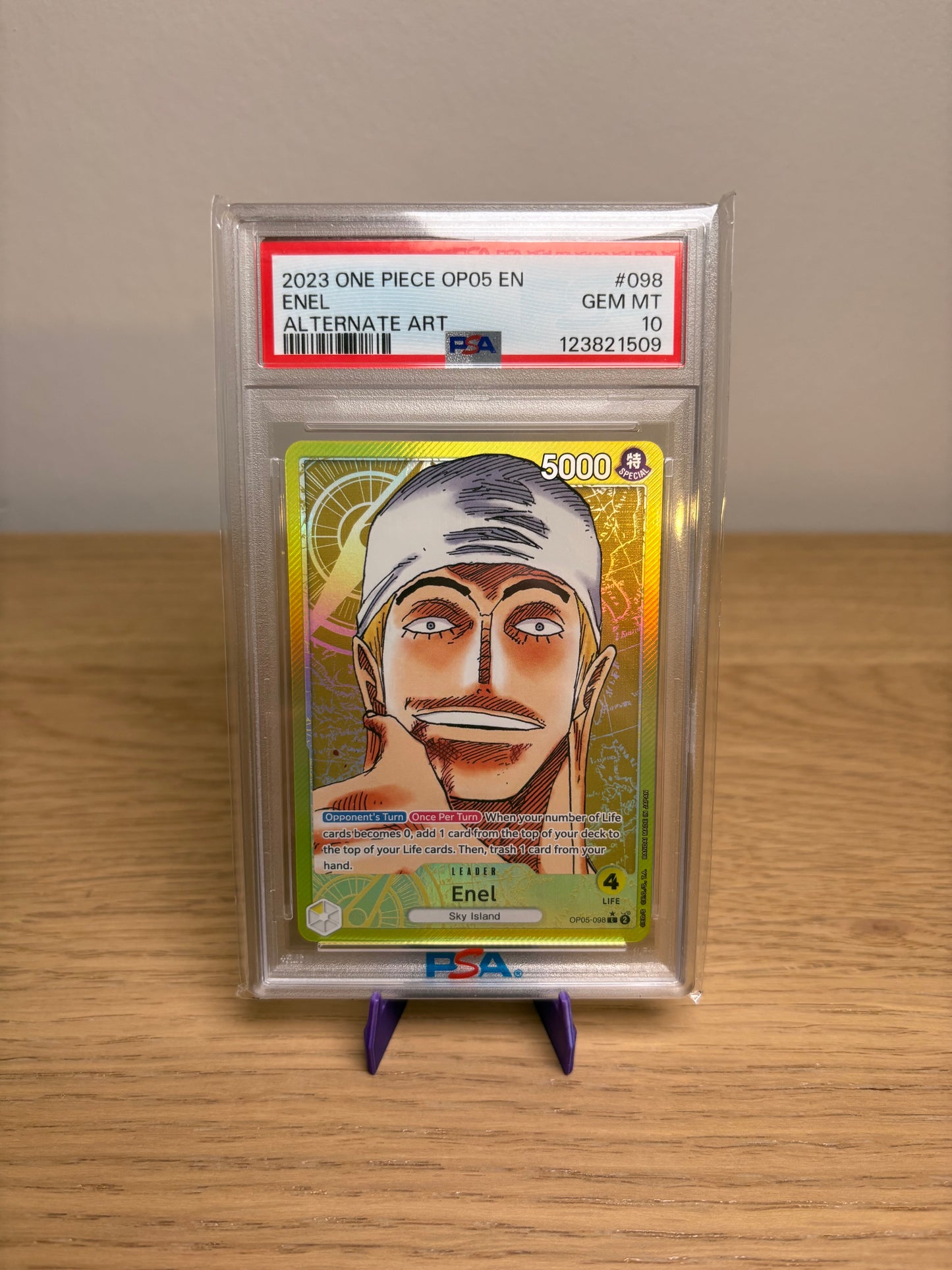 Enel [Alternate Art] OP05-098 from One Piece Awakening of the New Era (psa10)