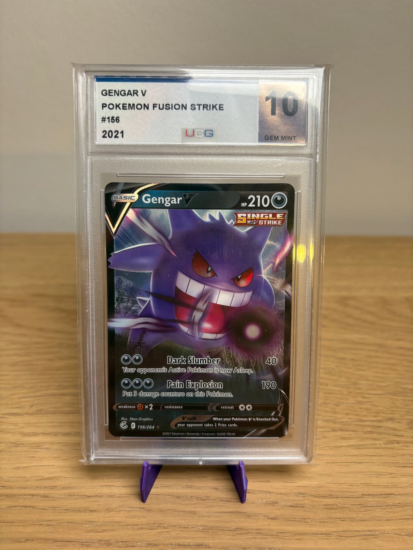Pokemon Gengar V #156 Fusion Strike  UCG 10 GEM MINT