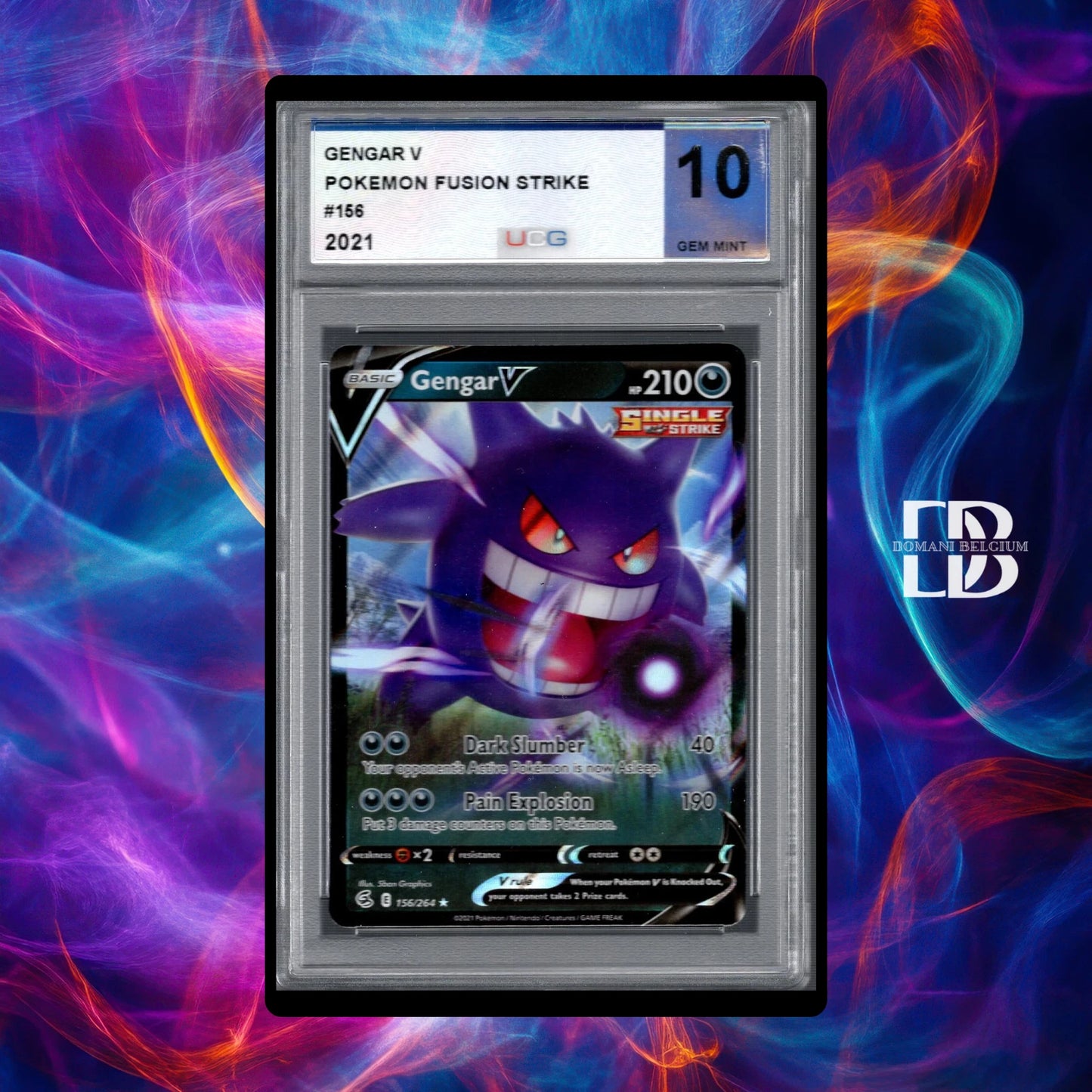 Pokemon Gengar V #156 Fusion Strike  UCG 10 GEM MINT