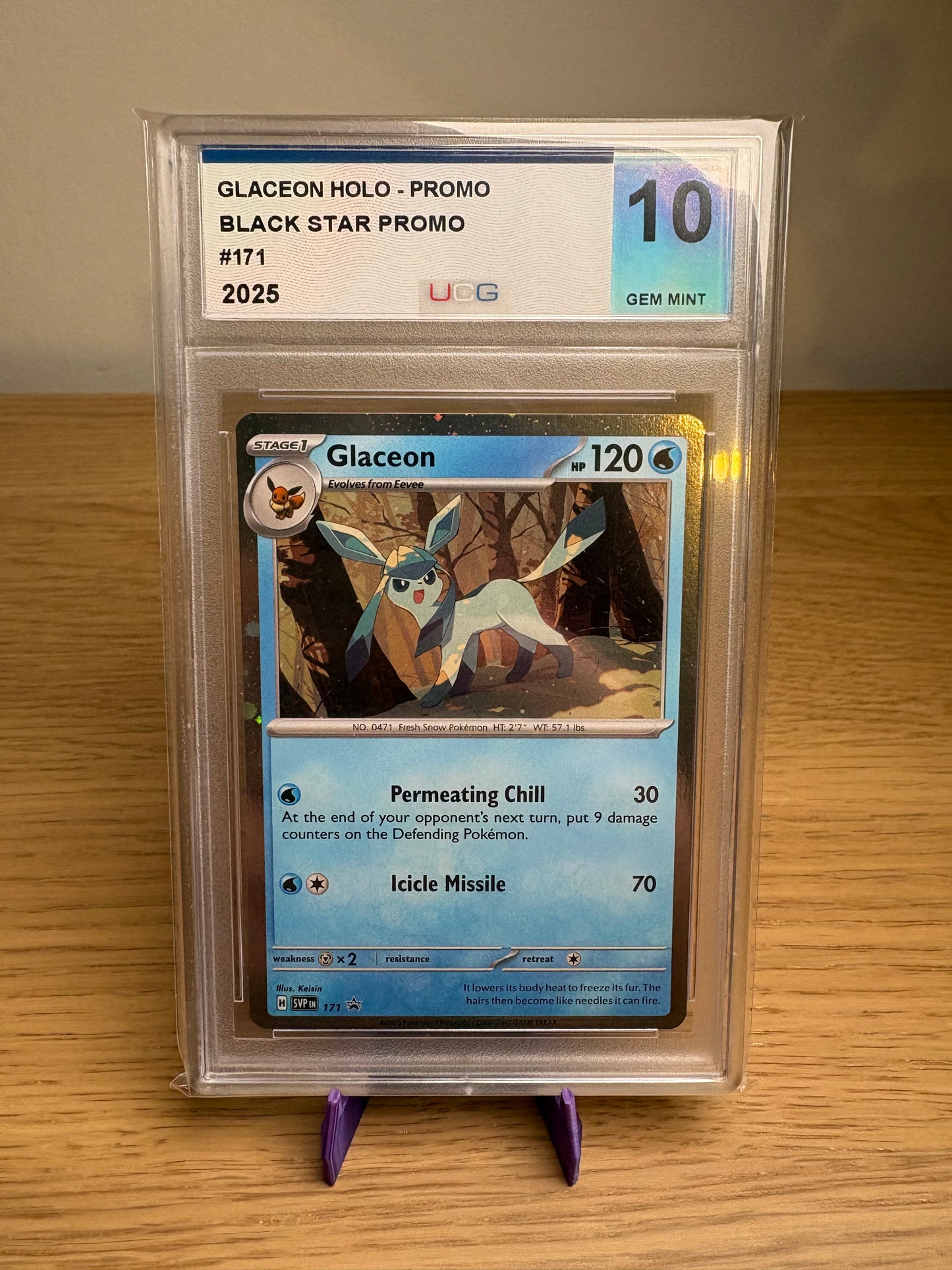 Pokemon Glaceon #171 English (Black star Promo) UCG 10 Gem Mint
