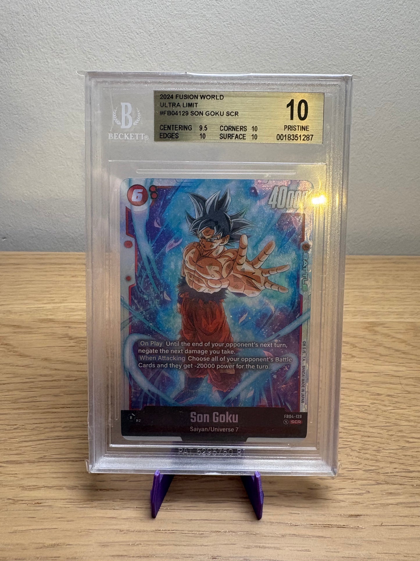 Dragon Ball Super Son Goku FB04-129 SCR ULTRA BGS 10 Pristine Graded Card