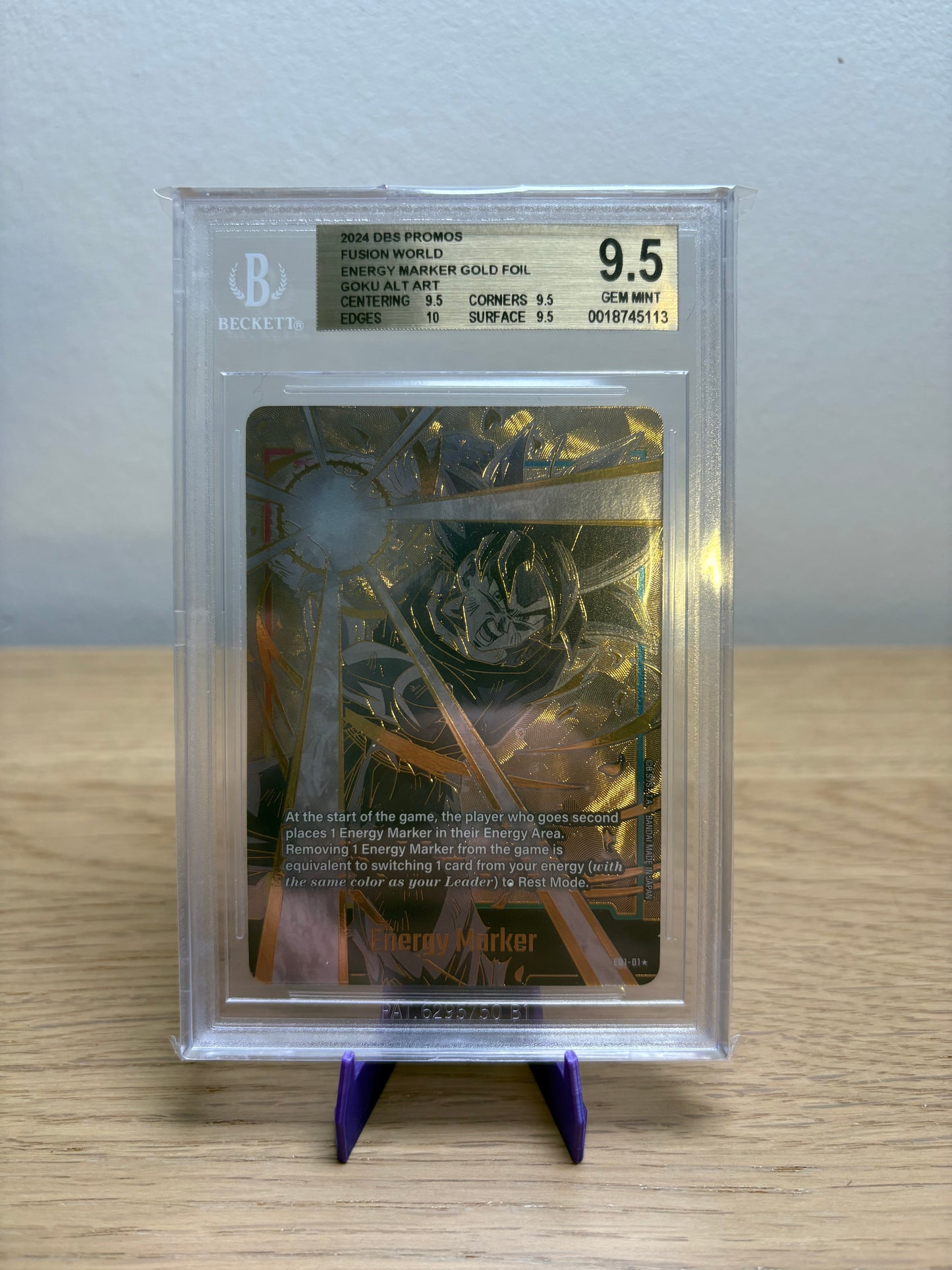 Dragon Ball Super Son Goku Energy Marker Gold Foil ED1-01 BGS 9.5