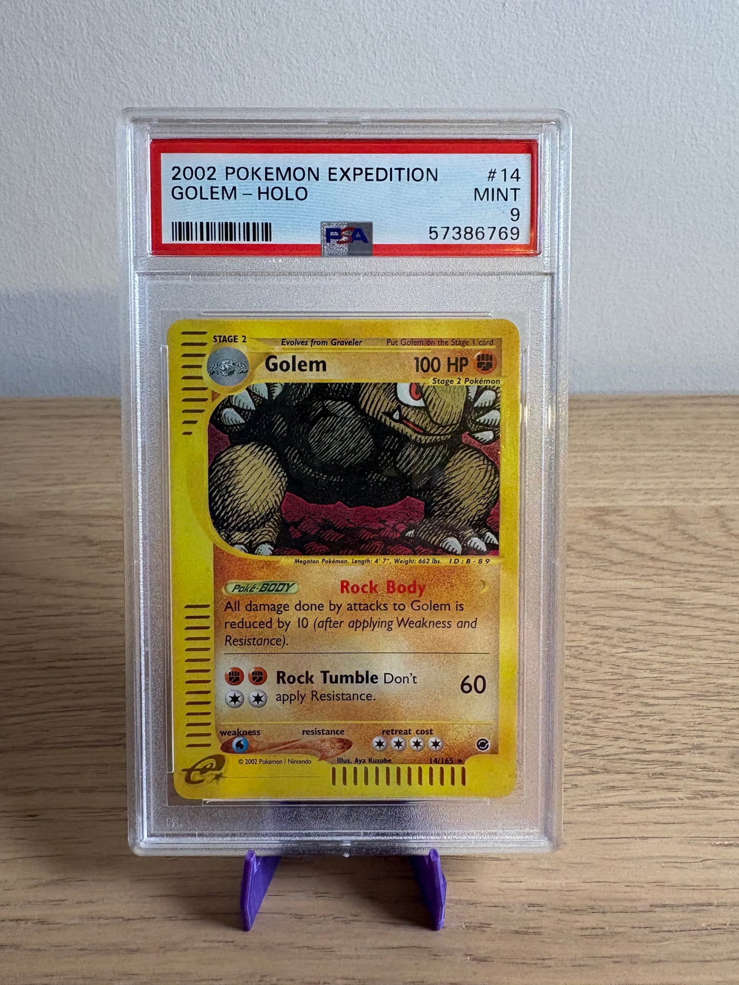 Golem [Reverse Holo] #14 – Pokémon Expedition – PSA 9
