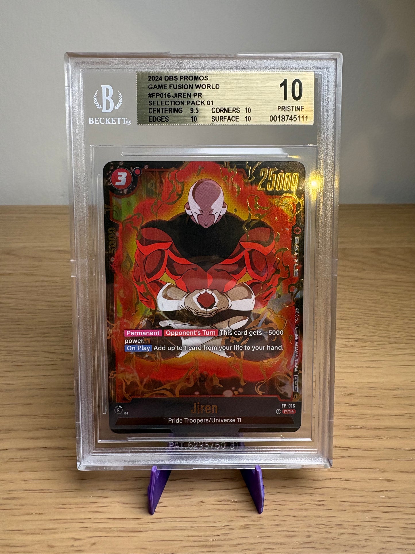 Jiren FP-016 – Dragon Ball Fusion World Judge Promo – BGS 10 Pristine