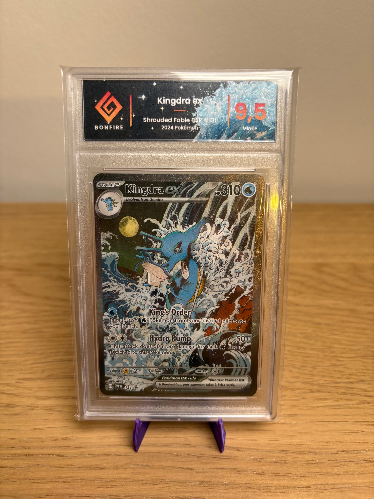 Pokemon Kingdra EX #131 English Promo Bonfire 9.5 Full Art Slab