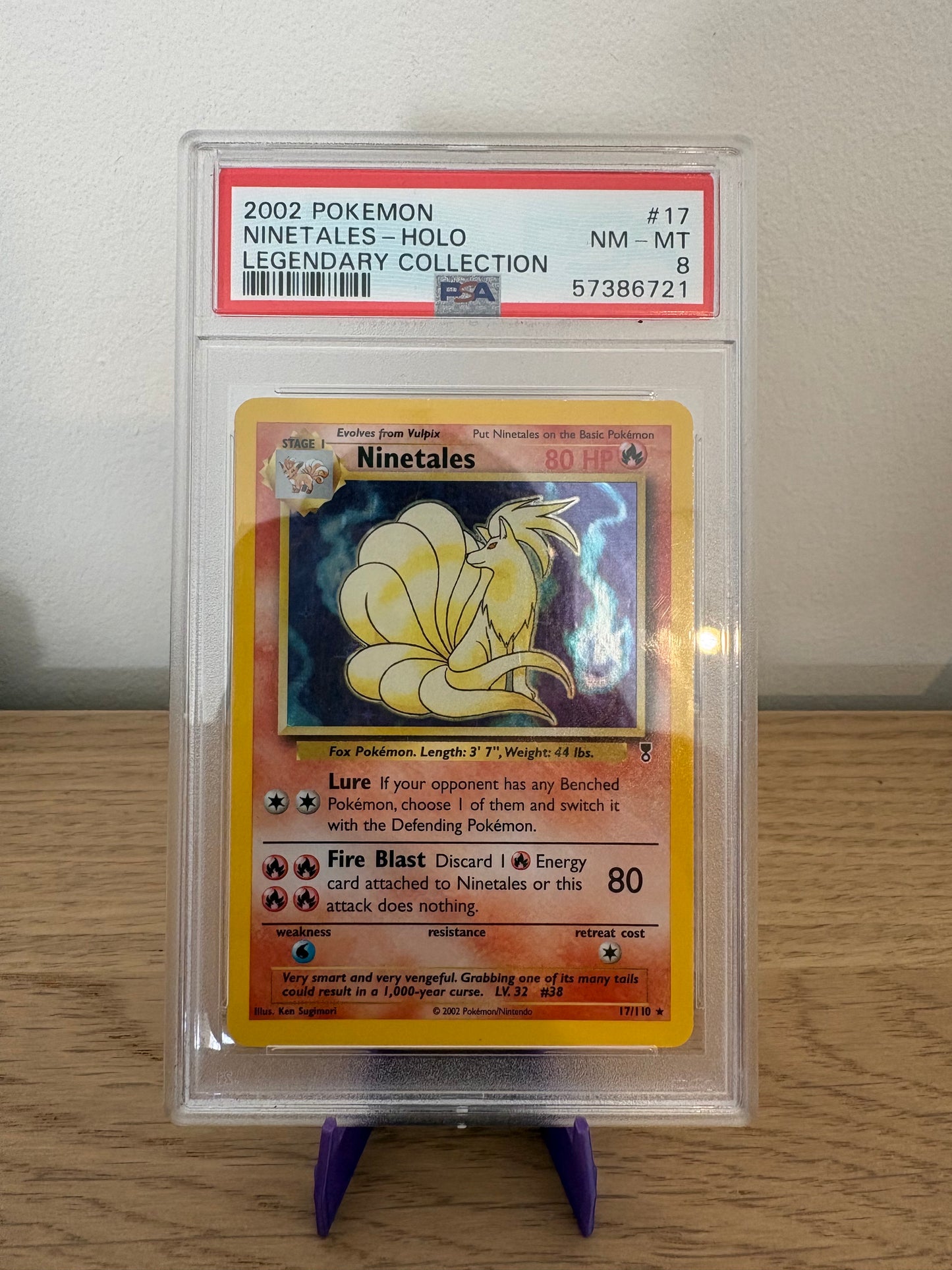 Ninetales #17 – Pokémon Legendary Collection – PSA 8 – Authentic