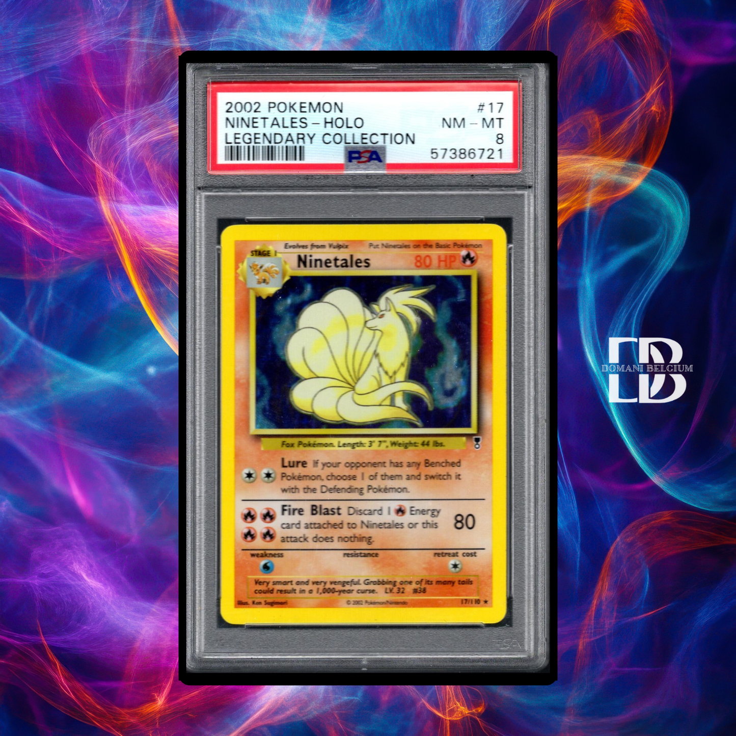 Ninetales #17 – Pokémon Legendary Collection – PSA 8 – Authentic