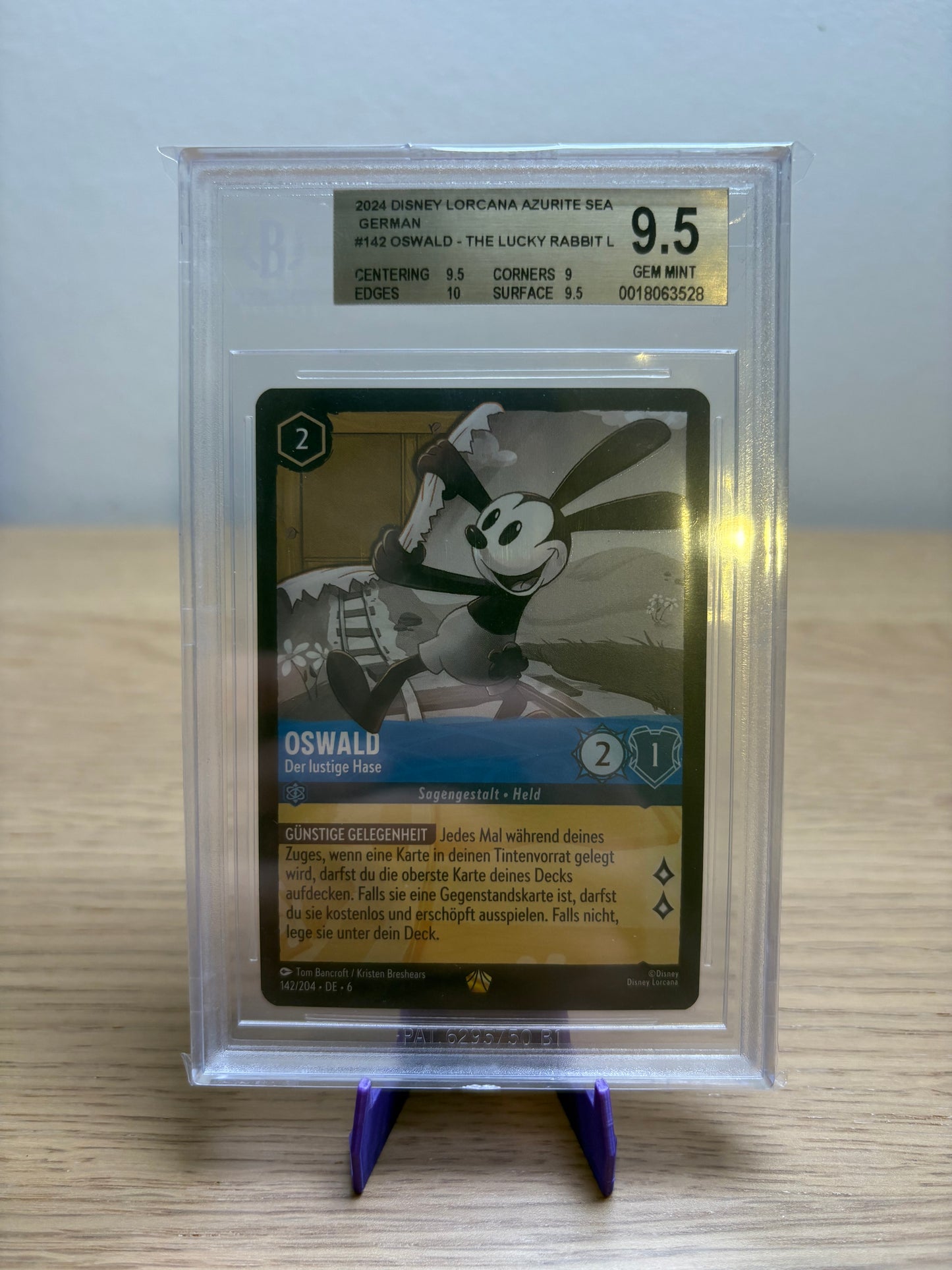 Disney Lorcana Oswald The Lucky Rabbit #142 (German) BGS 9.5