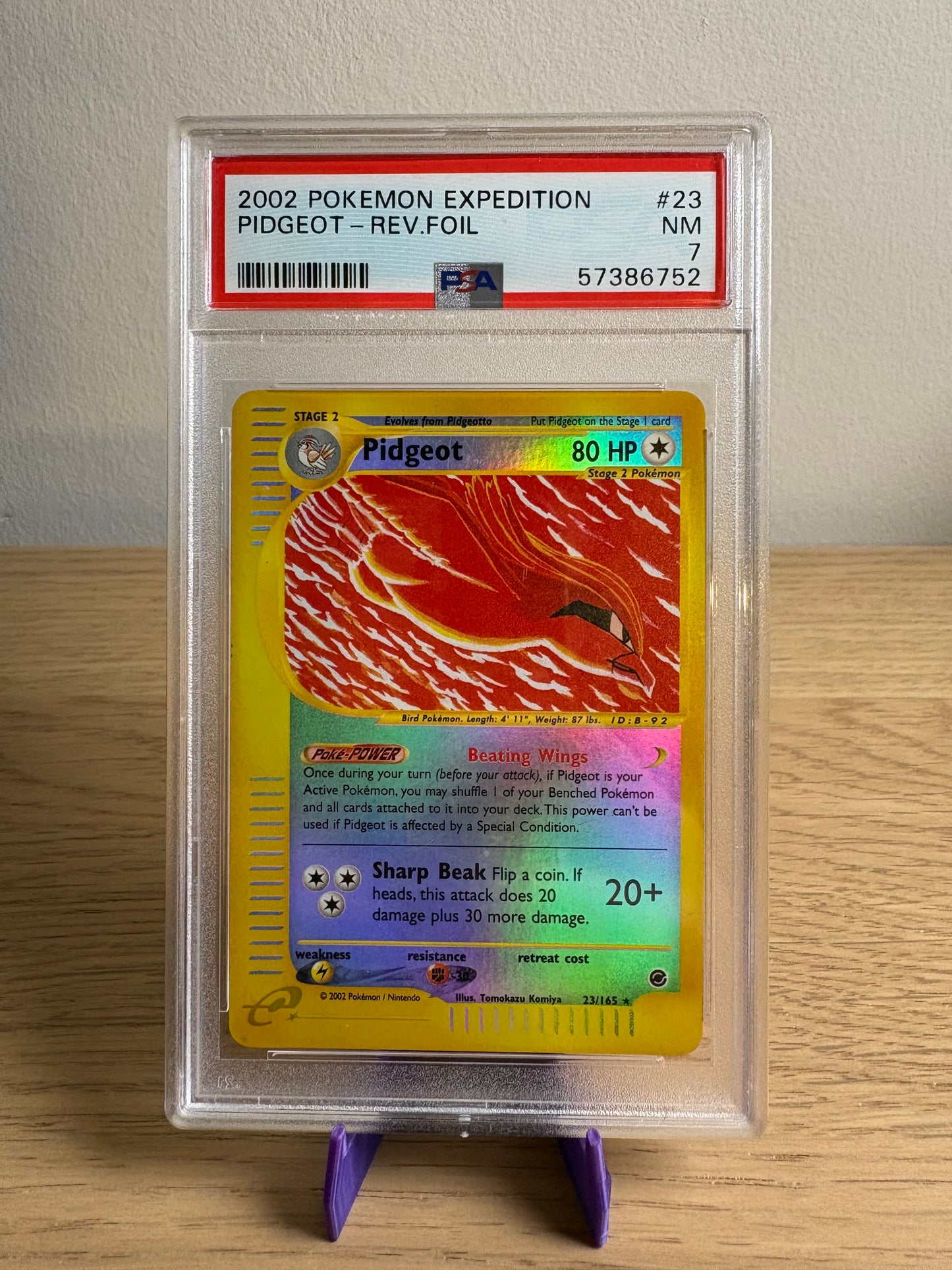 Pidgeot [Reverse Holo] #23 – Pokémon Expedition – PSA 7