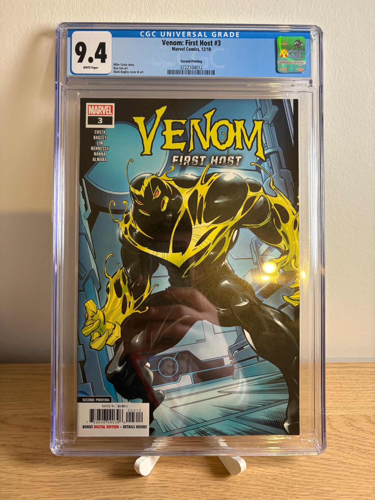Venom First Host #3 (2018) 2nd Print Bagley – CGC 9.4